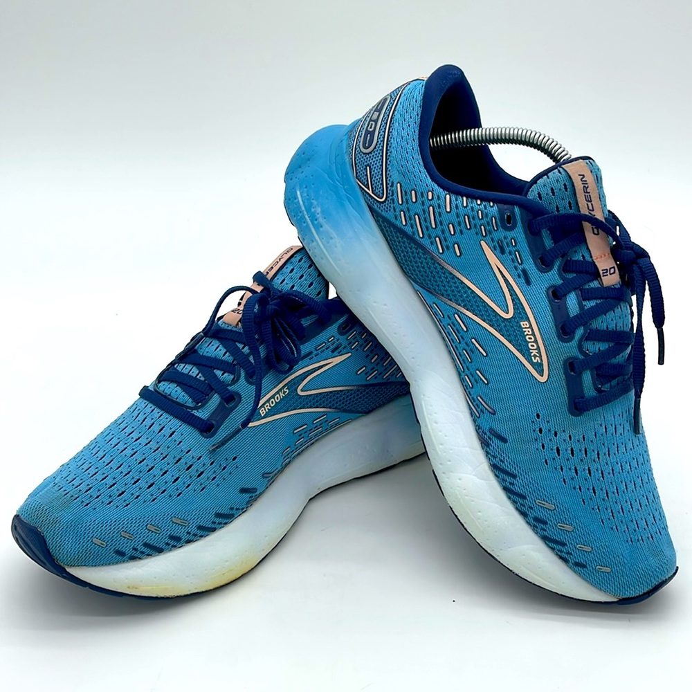 Brooks Blue and White Athletic Shoes